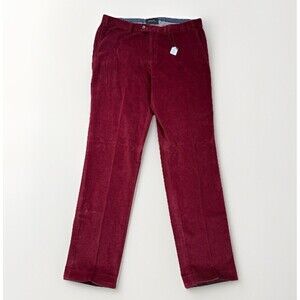 NWT HILTL Parma Pants Size 54 | US 38 Red Corduroy Trouser Straight Leg